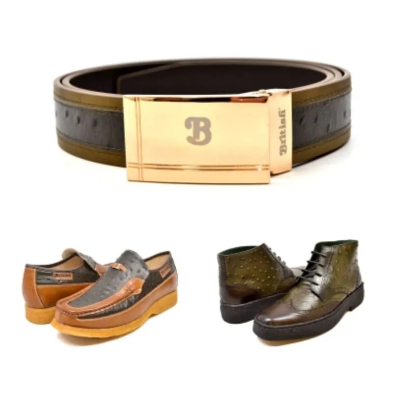 British Walkers Matching Belt Only For Harlem Men’s Ostrich Leather
