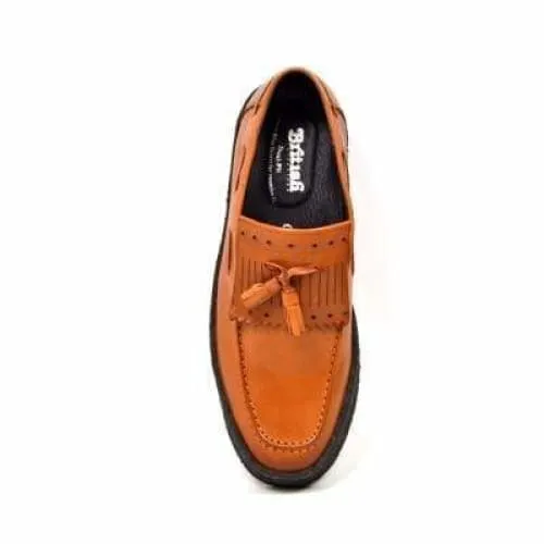 British Walkers Playboy Cruise Men's Cognac Leather Slip On Ankle Boots