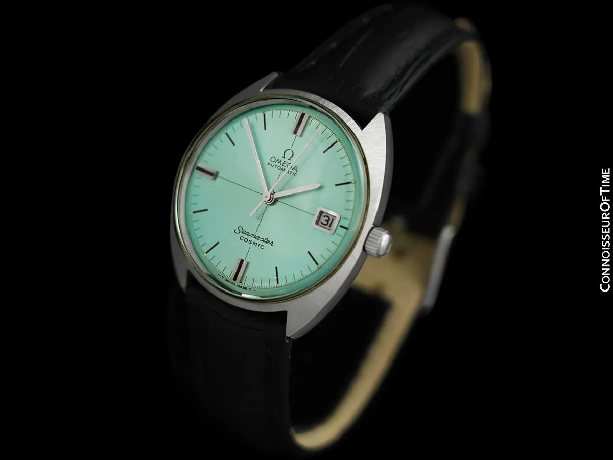 c. 1969 Omega Seamaster Cosmic Vintage Mens Cal. 565 Automatic Watch with Tiffany Blue Dial - Stainless Steel