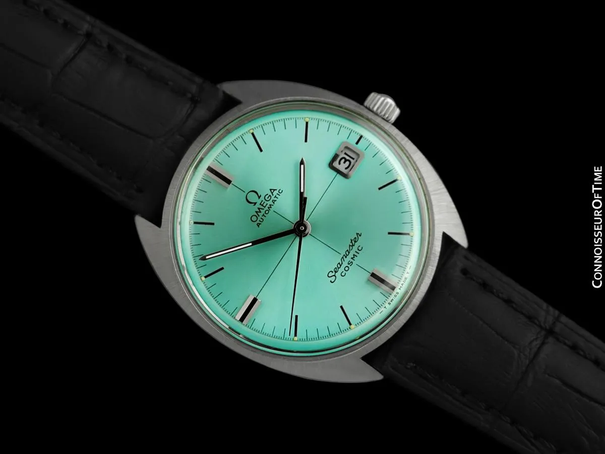 c. 1969 Omega Seamaster Cosmic Vintage Mens Cal. 565 Automatic Watch with Tiffany Blue Dial - Stainless Steel