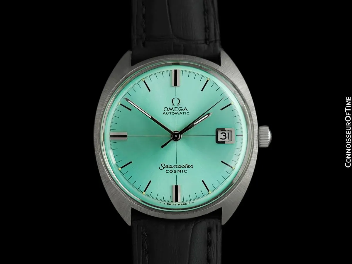 c. 1969 Omega Seamaster Cosmic Vintage Mens Cal. 565 Automatic Watch with Tiffany Blue Dial - Stainless Steel