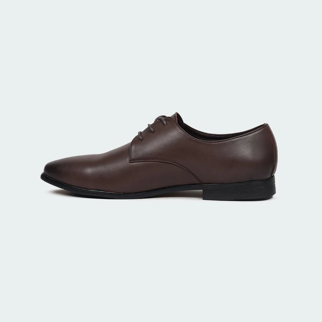 Caliber Shoes Coffee Lace Up Formal Shoes for Men ( GRANDEUR B704C)