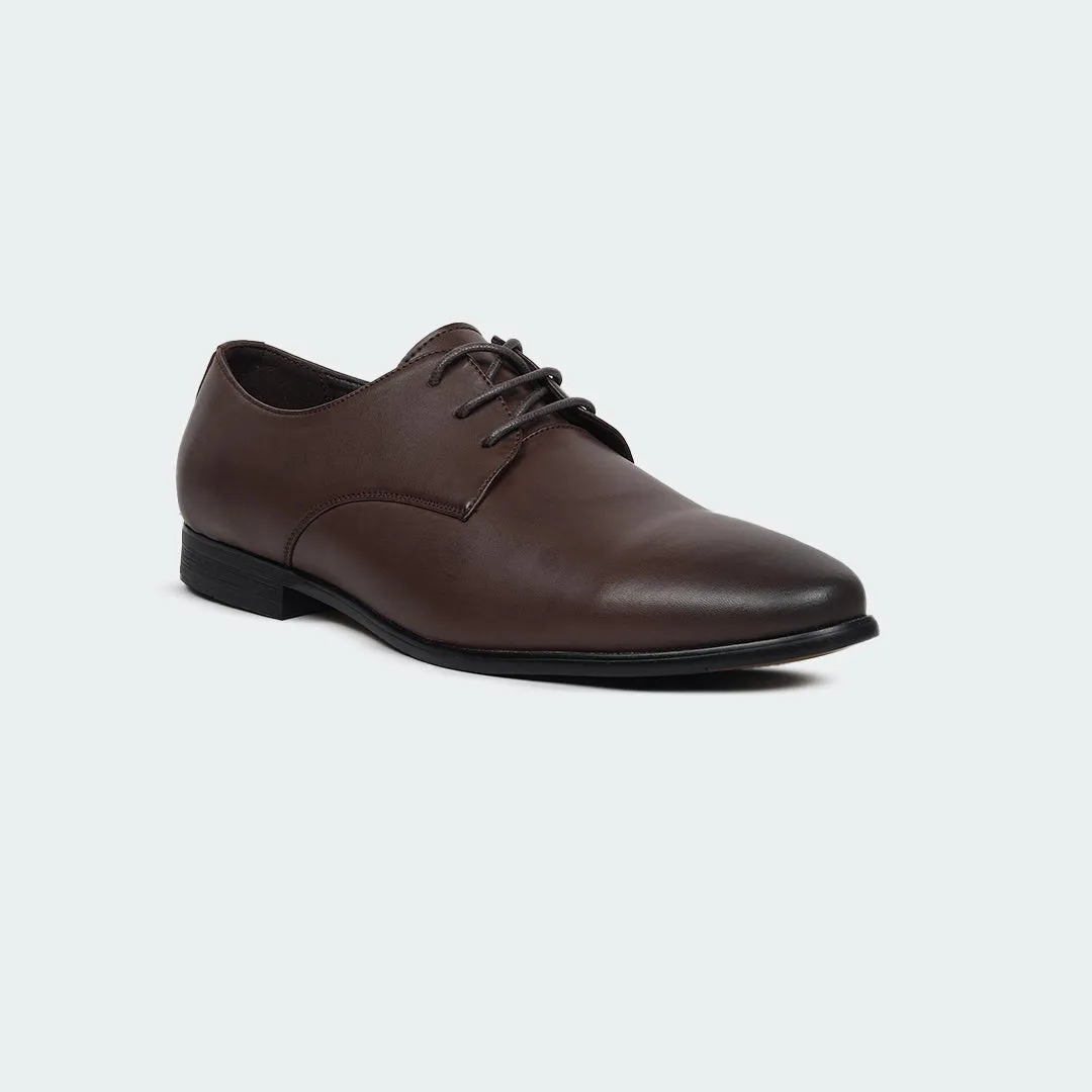 Caliber Shoes Coffee Lace Up Formal Shoes for Men ( GRANDEUR B704C)