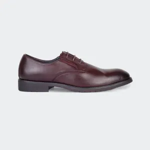 Caliber Shoes Coffee Lace Up Formal Shoes for Men (Y542C)