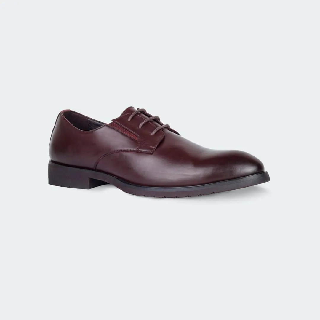 Caliber Shoes Coffee Lace Up Formal Shoes for Men (Y542C)