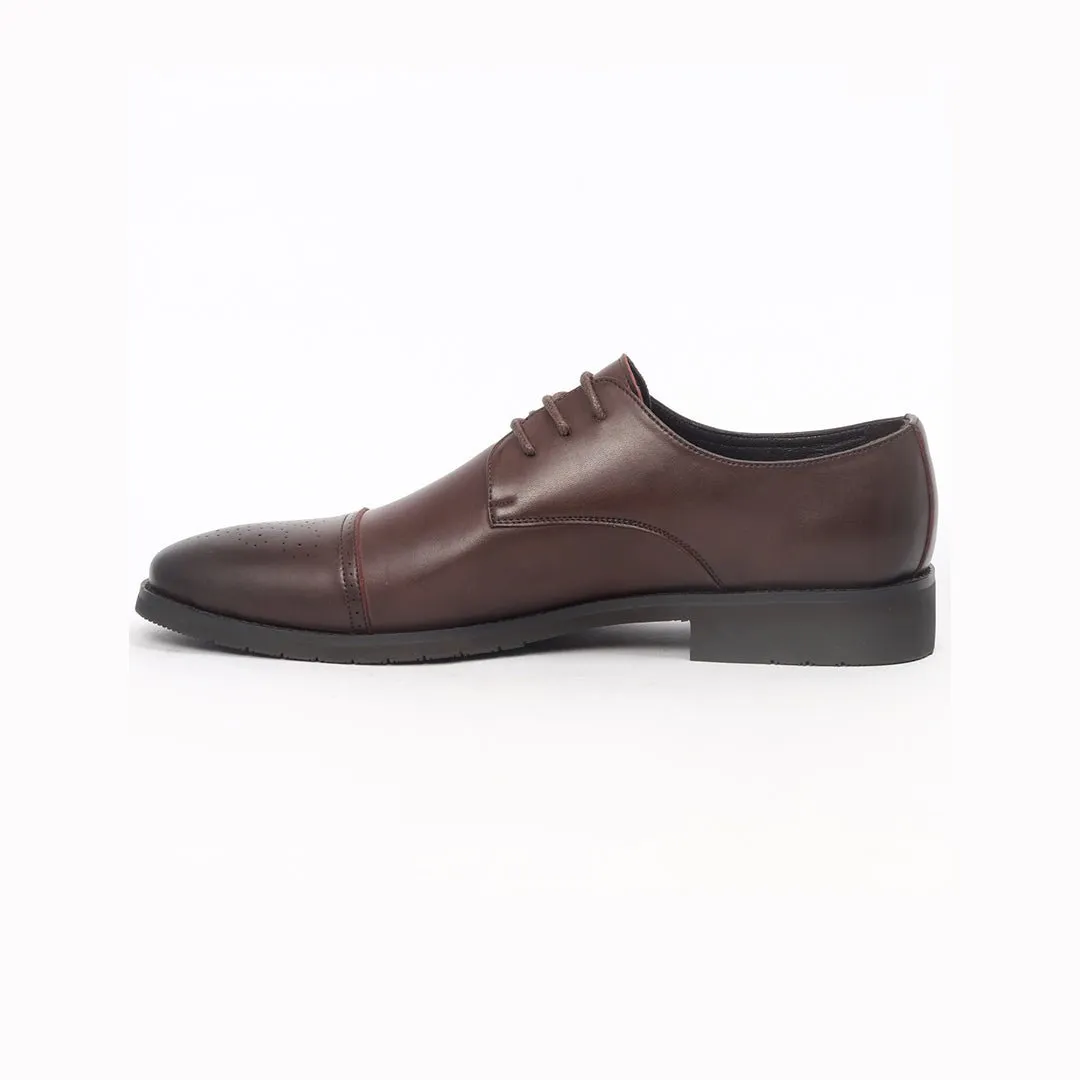 Caliber Shoes Coffee Wing Tip Lace Up Formal Shoes for Men (T505C)