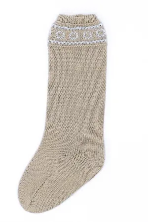 Camel & Baby Blue Knee High Socks