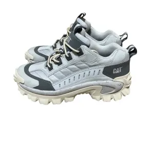 CAT Intruder Light Gray Chunky Sneakers Mens Size 9 Rugged Sole Leather &amp; Textil