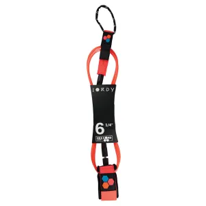 Channel Islands Jordy Smith Hex Cord Standard Leash (6ft - Fluro Orange)