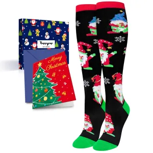 Christmas Gifts Stocking Socks for Women - Gnome Knee High Christmas Socks for Women, Gnome Gifts for Teens