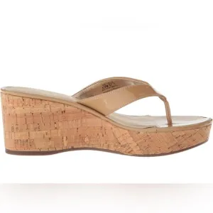 Circus by Sam Edelman Raquel Slide Wedge Sandal in Almond. Side 8.5. EUC