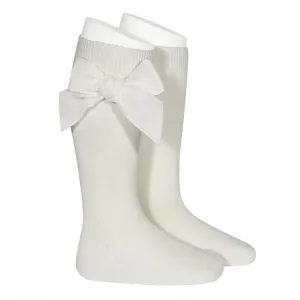 Condor Velvet bow socks - ivory 303