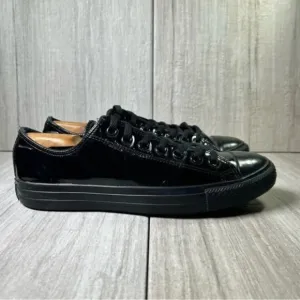 Converse Chuck Taylor All Star Low Black Patent Leather Sneaker Mens Size 8.5