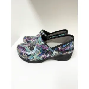 Dansko Womens Multicolor Floral LT Pro Watercolor Tooled Clog Size 37 6.5-7