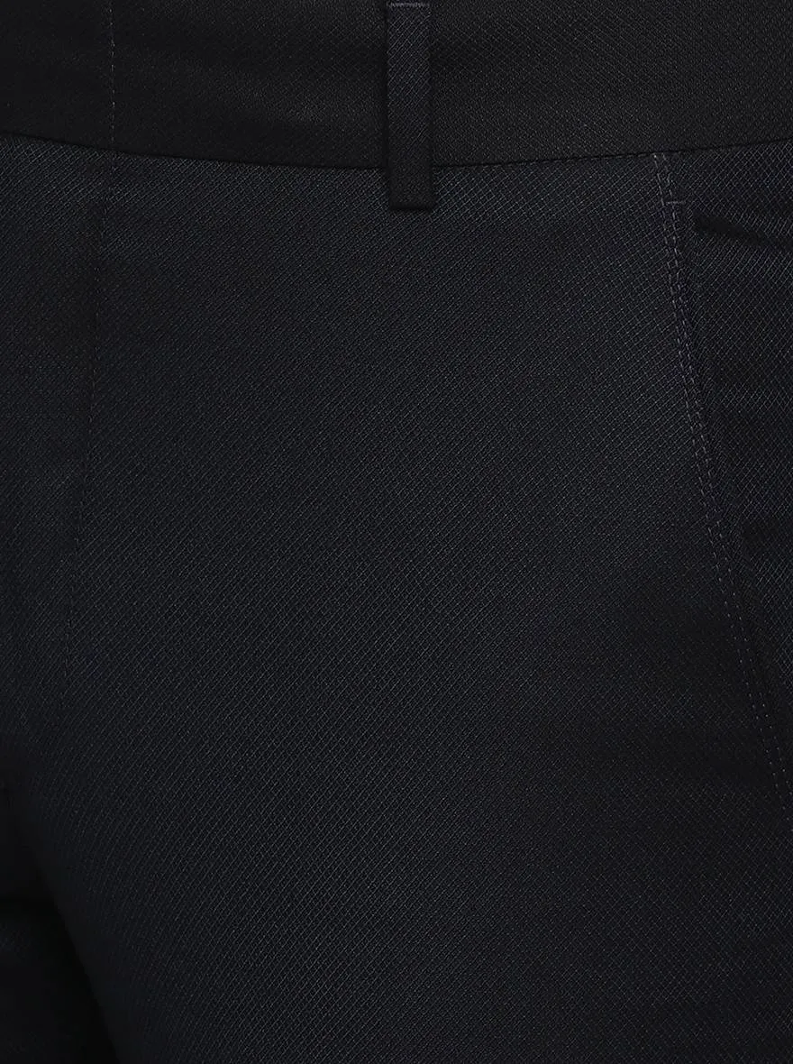 Dark Blue Solid Slim Fit Formal Trouser | JB Studio