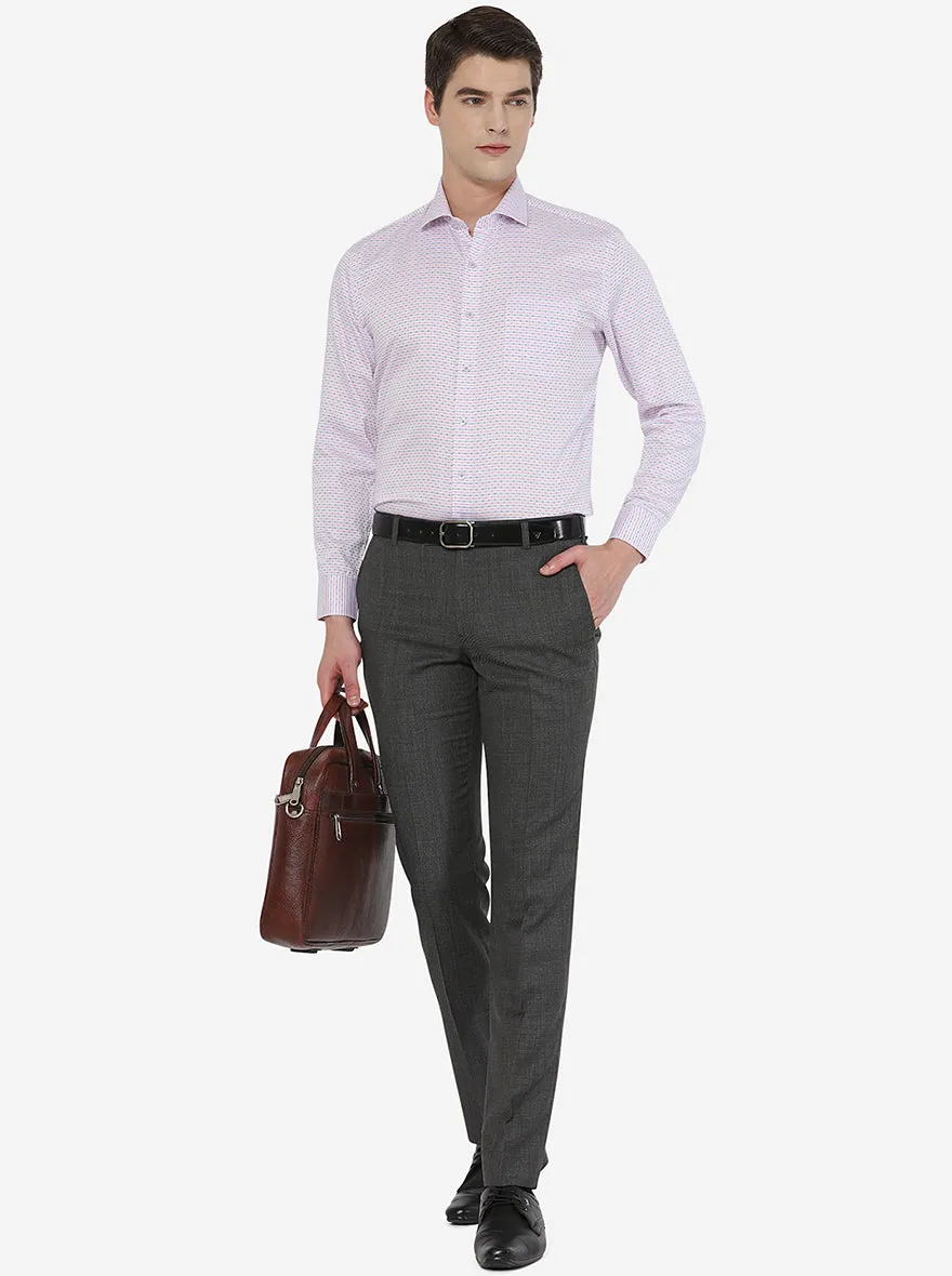 Dark Grey Solid Slim Fit Formal Trouser | JadeBlue