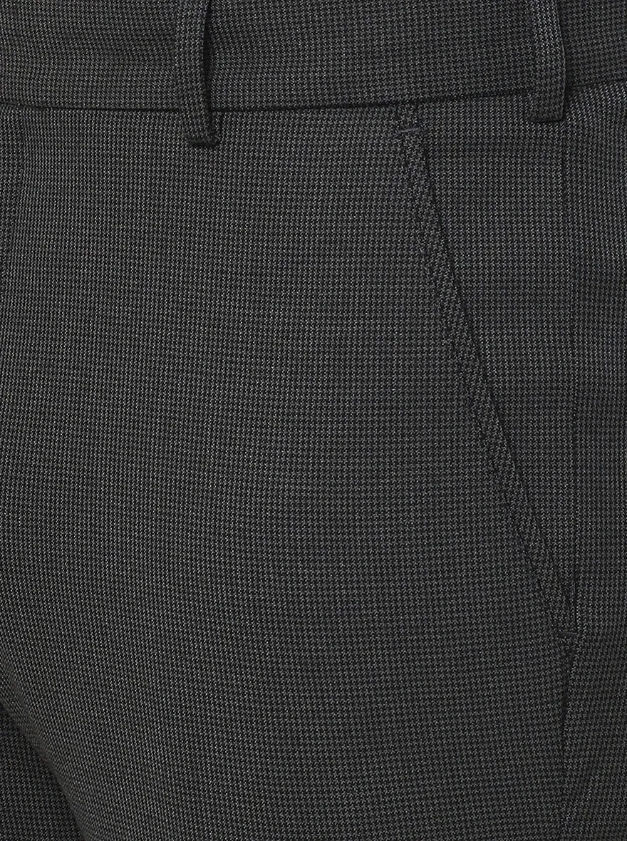 Dark Grey Solid Super Slim Fit Formal Trouser | JadeBlue