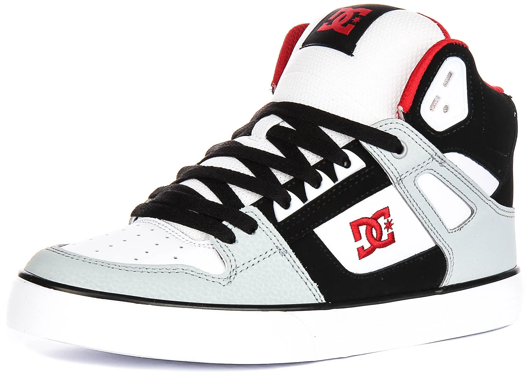 Dc Shoes Pure Hightop Wc In Wht Blk Red For Men