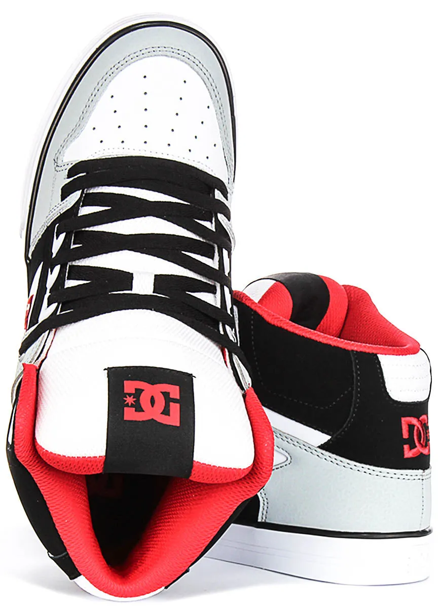 Dc Shoes Pure Hightop Wc In Wht Blk Red For Men