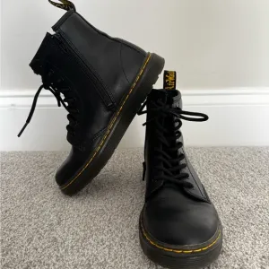Dr. Martens Black Leather Boots – Kids Size 3