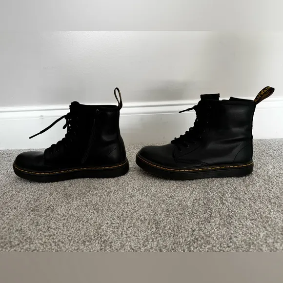 Dr. Martens Black Leather Boots – Kids Size 3