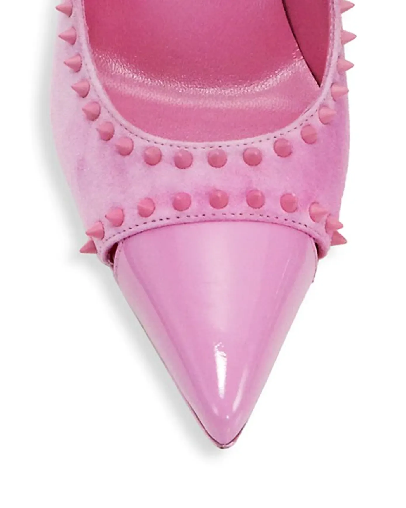 Duvette Spike 85 Patent and Suede Pump in Gummy