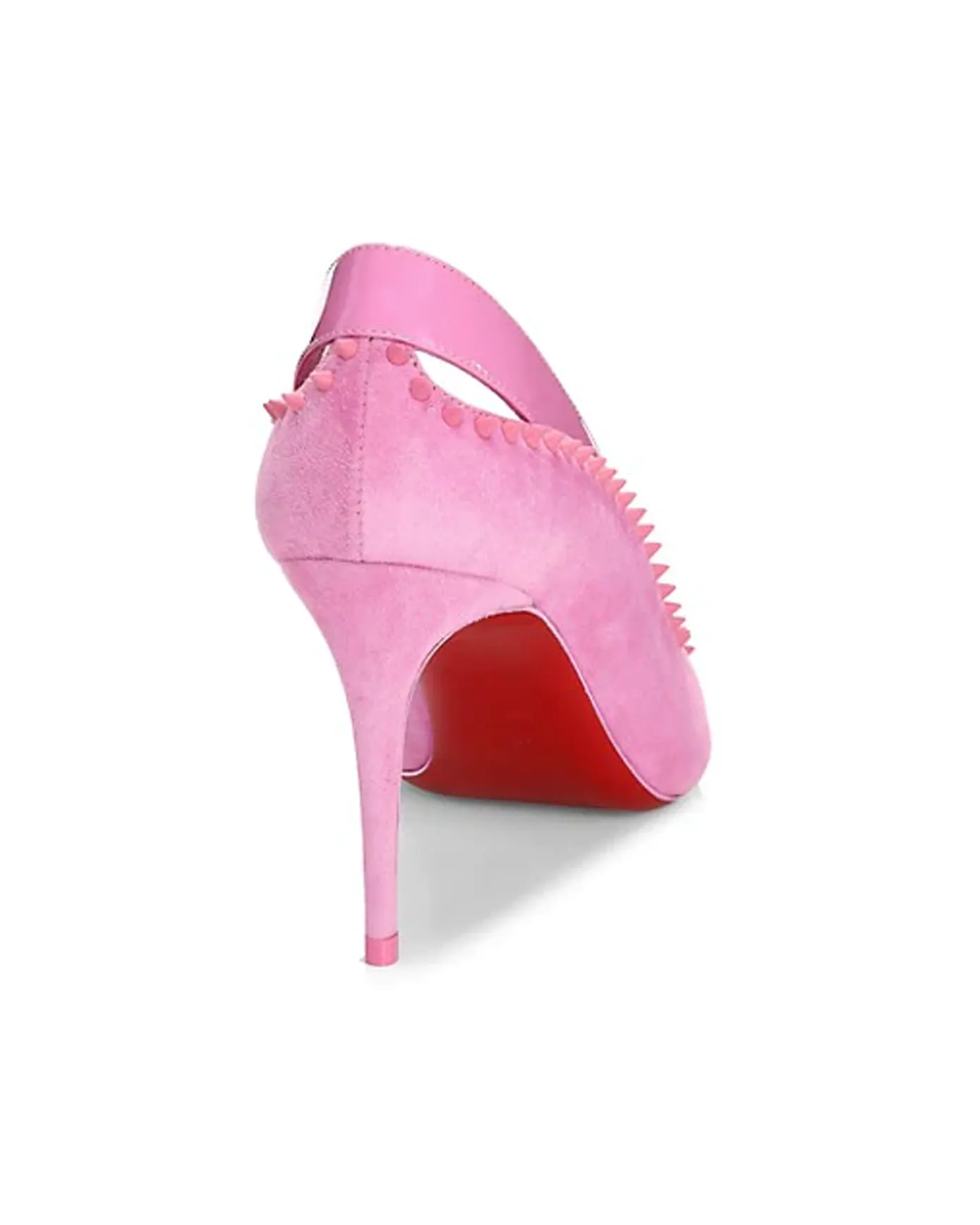 Duvette Spike 85 Patent and Suede Pump in Gummy