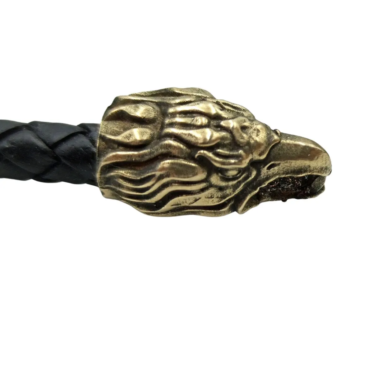 Eagle leather necklace with Bronze clasps