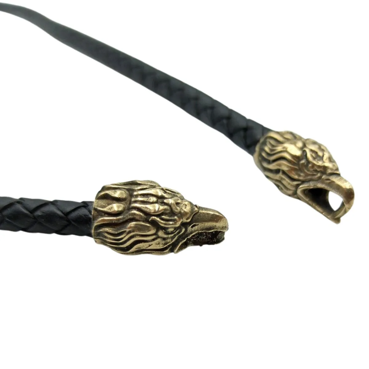 Eagle leather necklace with Bronze clasps