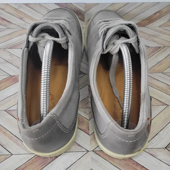 ECCO Taupe Nubuck Leather Lace Up Sneaker Casual Shoes Mens 45 EUR, 11-11.5 US