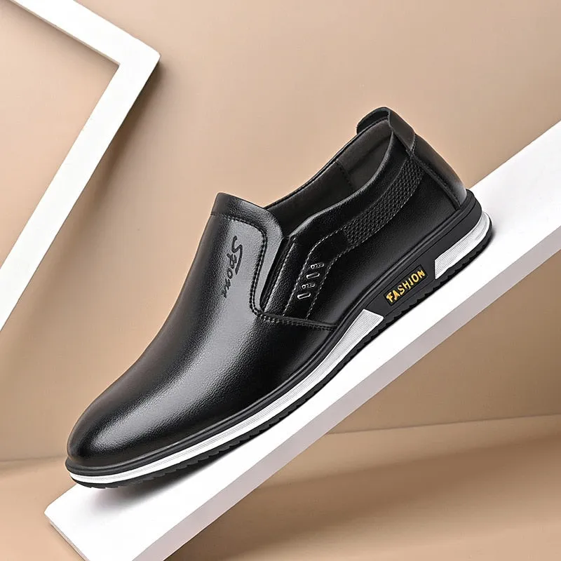 Elegant leather men's shoes in various colours