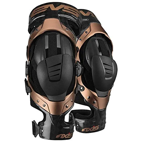EVS Sports Black/Copper Axis Pro Knee Brace Size Large Pair Made for Lightweight Comfort and Flexibility AXISP-BK/COP-LP