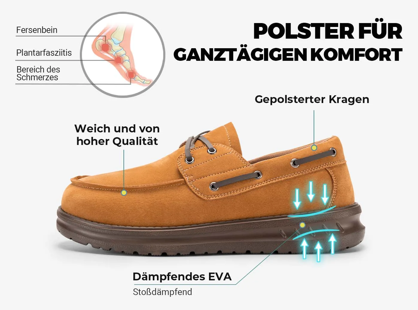 FitVille Herren Coastline Slip-On Bootsschuhe V1