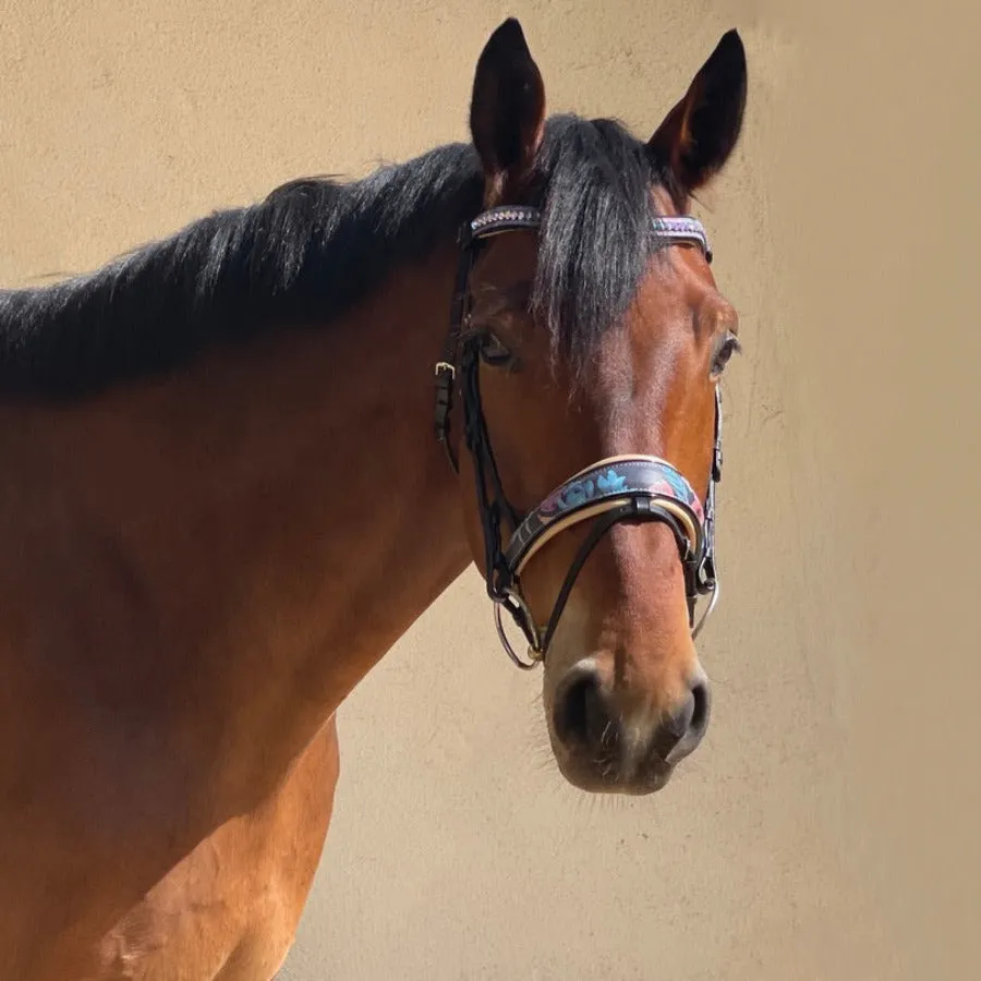 Fleur Snaffle Bridle - Cream Padding