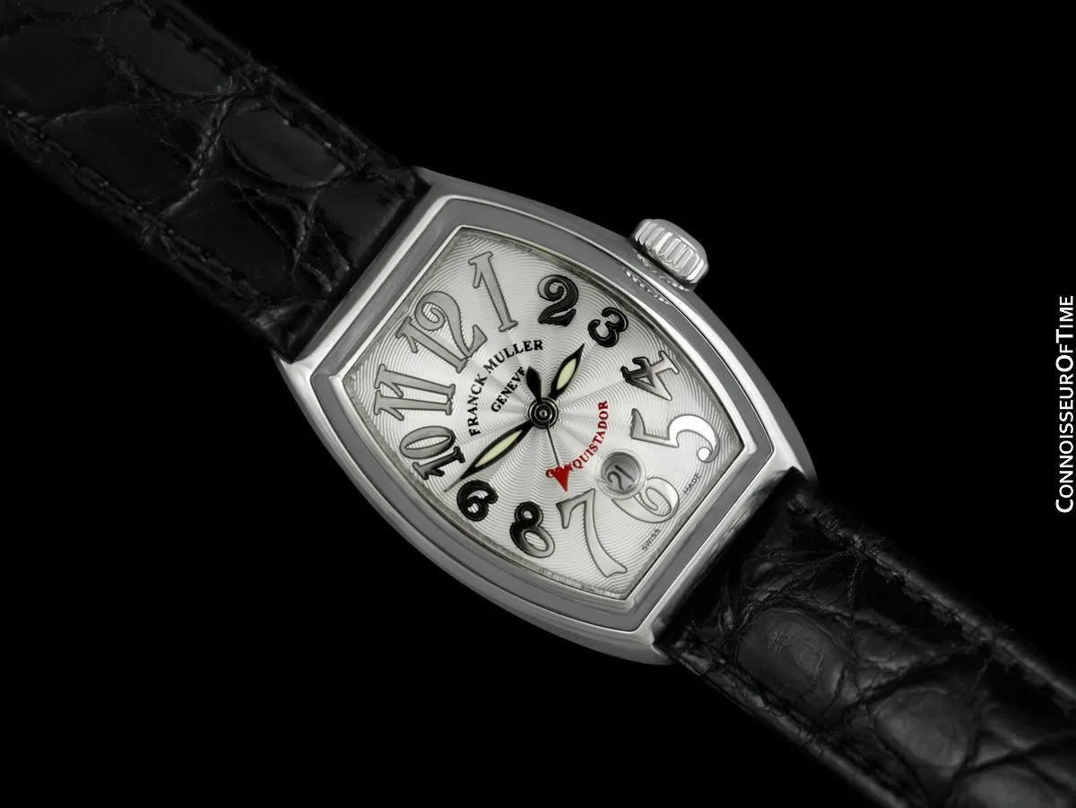 Franck Muller Conquistador 8002 SC Ladies Midsize Automatic Watch - Stainless Steel with Boxes & Papers