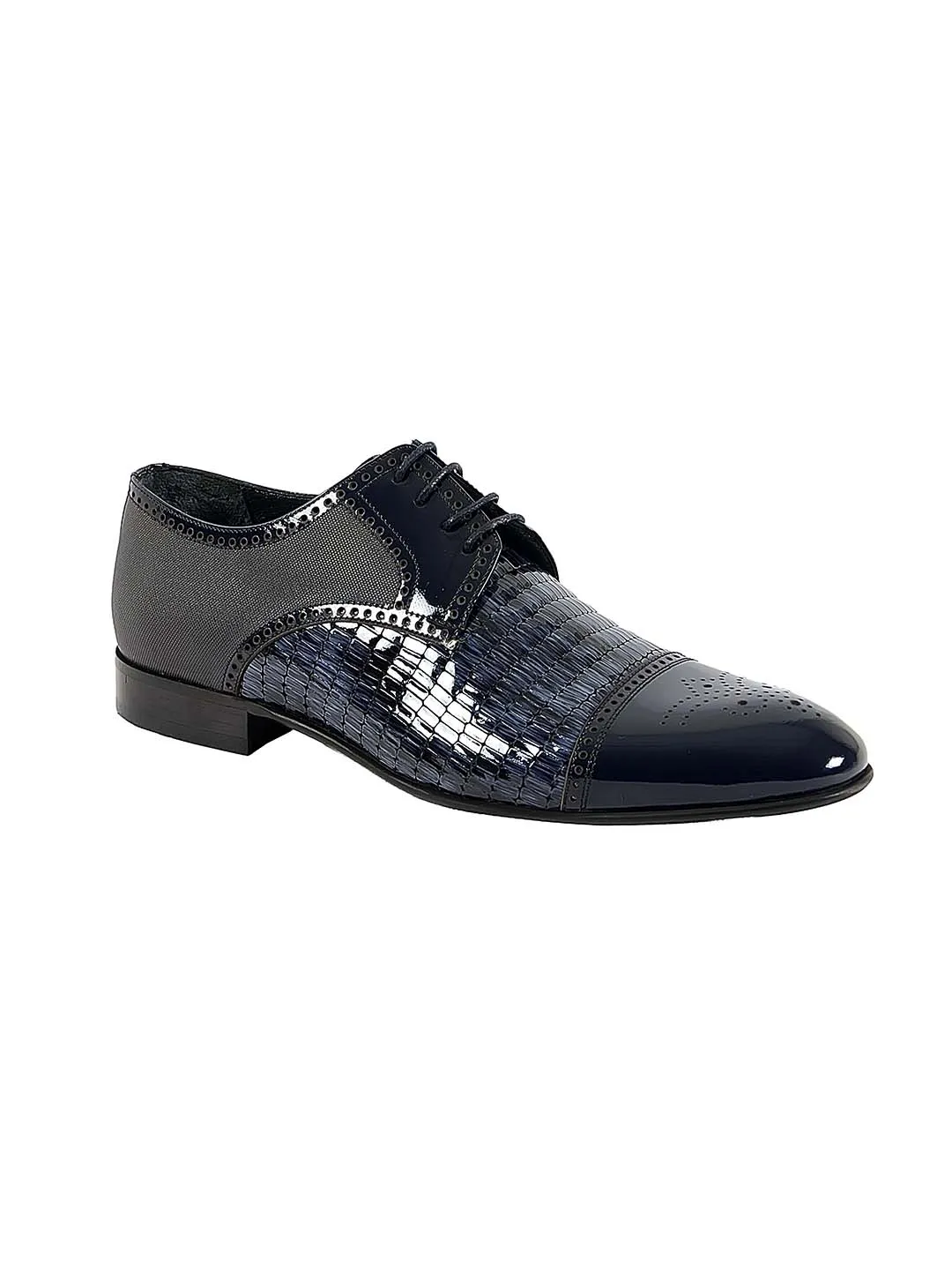 Franco Gabbani Patent Leather Blue Dress Shoe By HITZ