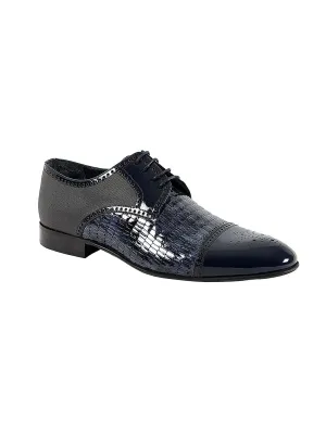 Franco Gabbani Patent Leather Blue Dress Shoe By HITZ