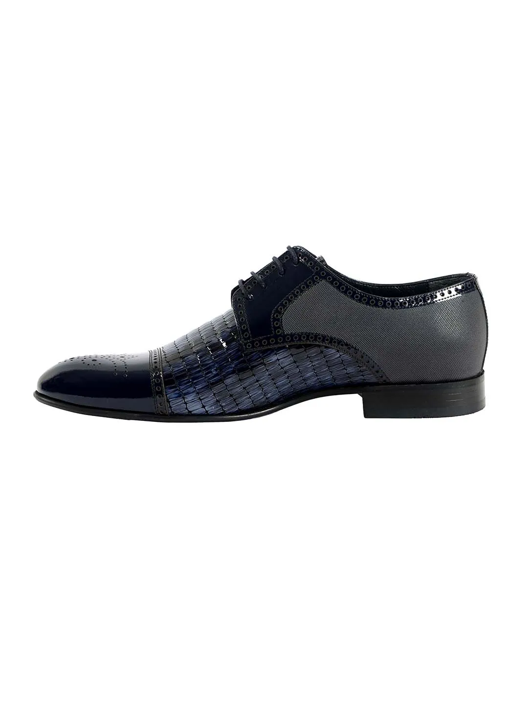 Franco Gabbani Patent Leather Blue Dress Shoe By HITZ