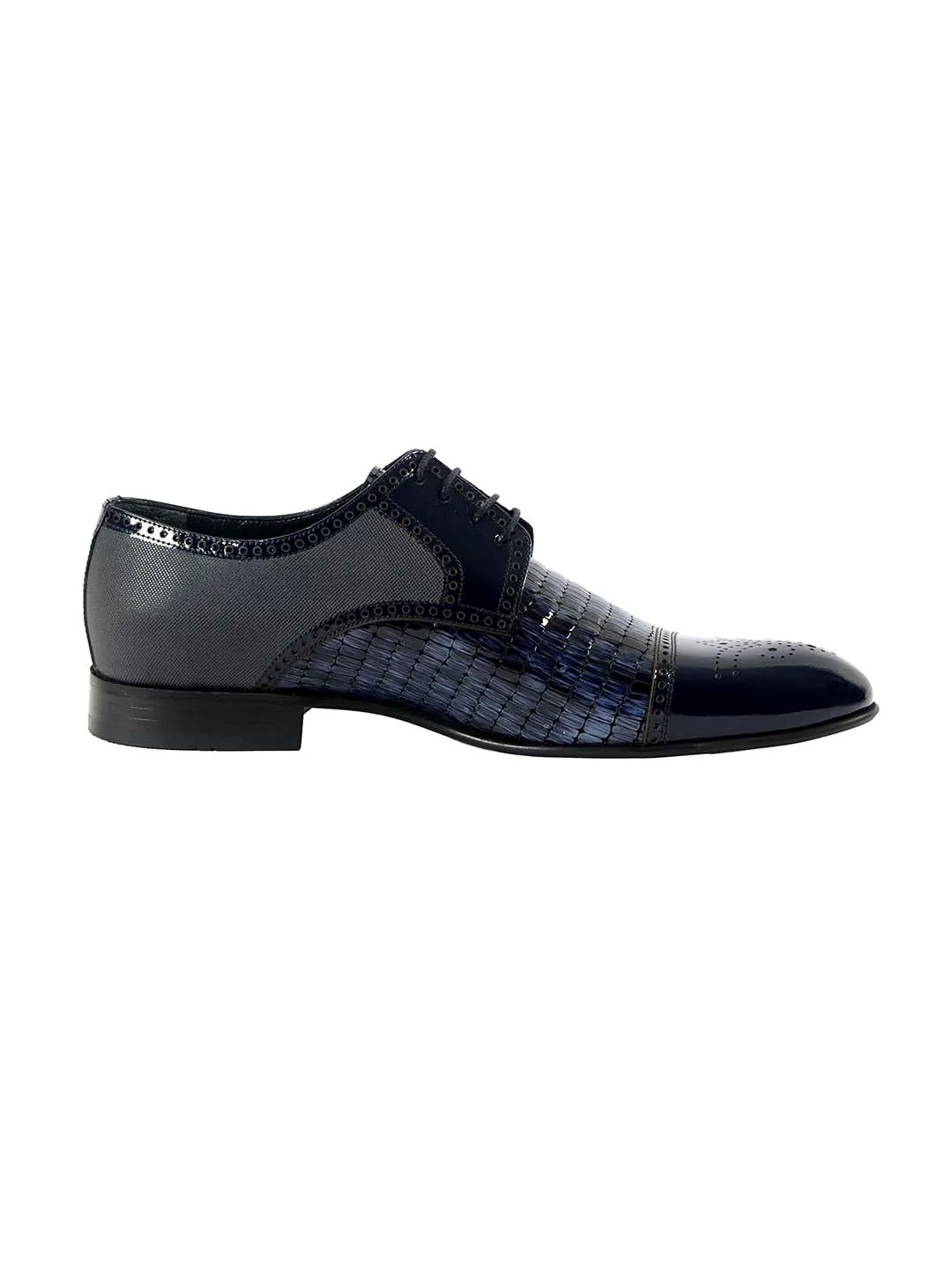 Franco Gabbani Patent Leather Blue Dress Shoe By HITZ