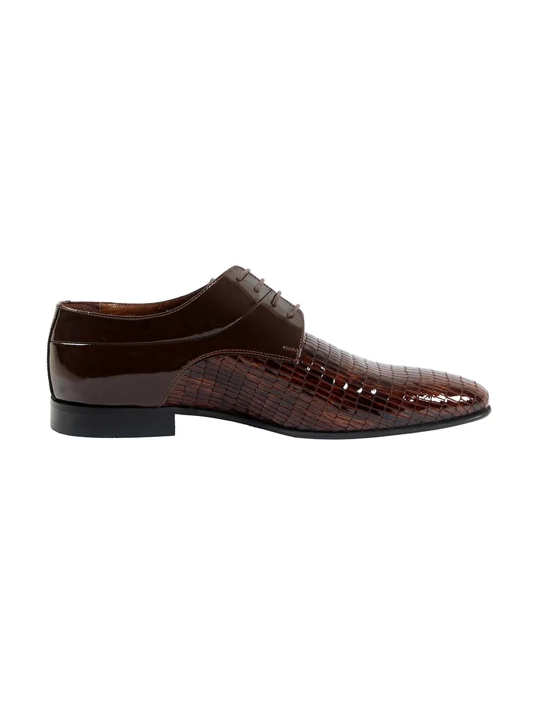 Franco Gabbani Patent Leather Brown Dress Shoe By HITZ
