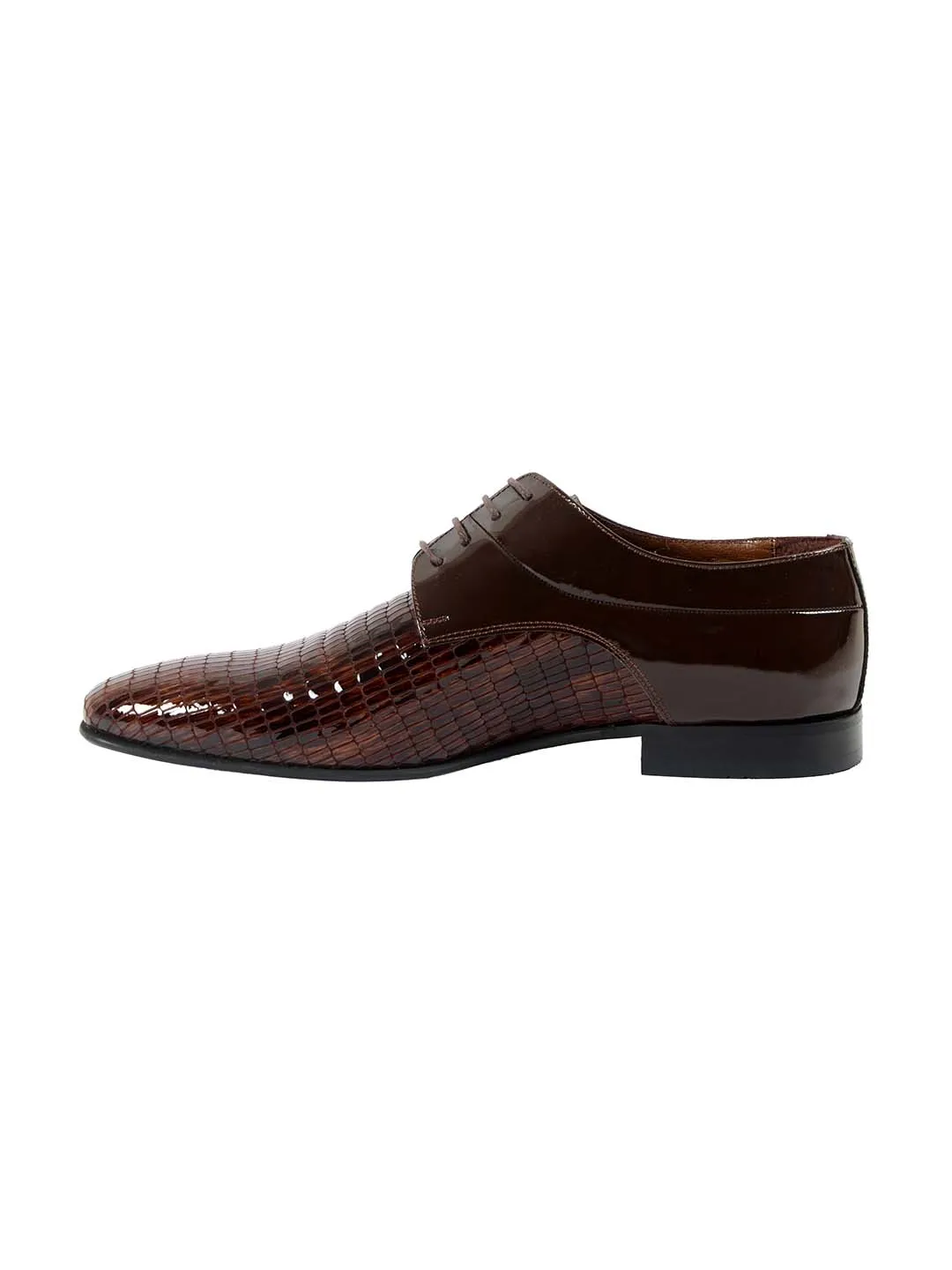 Franco Gabbani Patent Leather Brown Dress Shoe By HITZ