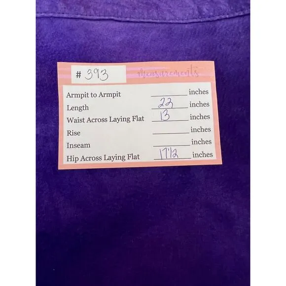 G-III Vintage Purple Suede Leather High Waisted Lined To Knee Skirt Size 9/10