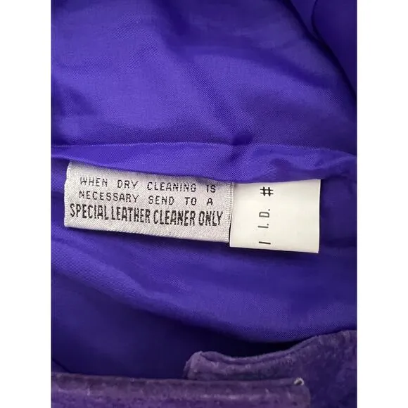 G-III Vintage Purple Suede Leather High Waisted Lined To Knee Skirt Size 9/10
