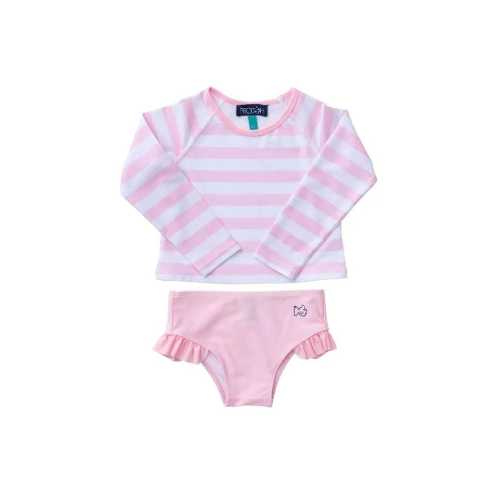 Girl's Striped Swimset