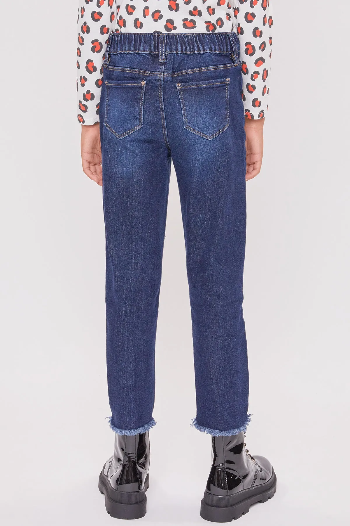 Girls Taylor High-Rise Relaxed Fit Destructed Fray Hem Ankle Jean 12 Pack