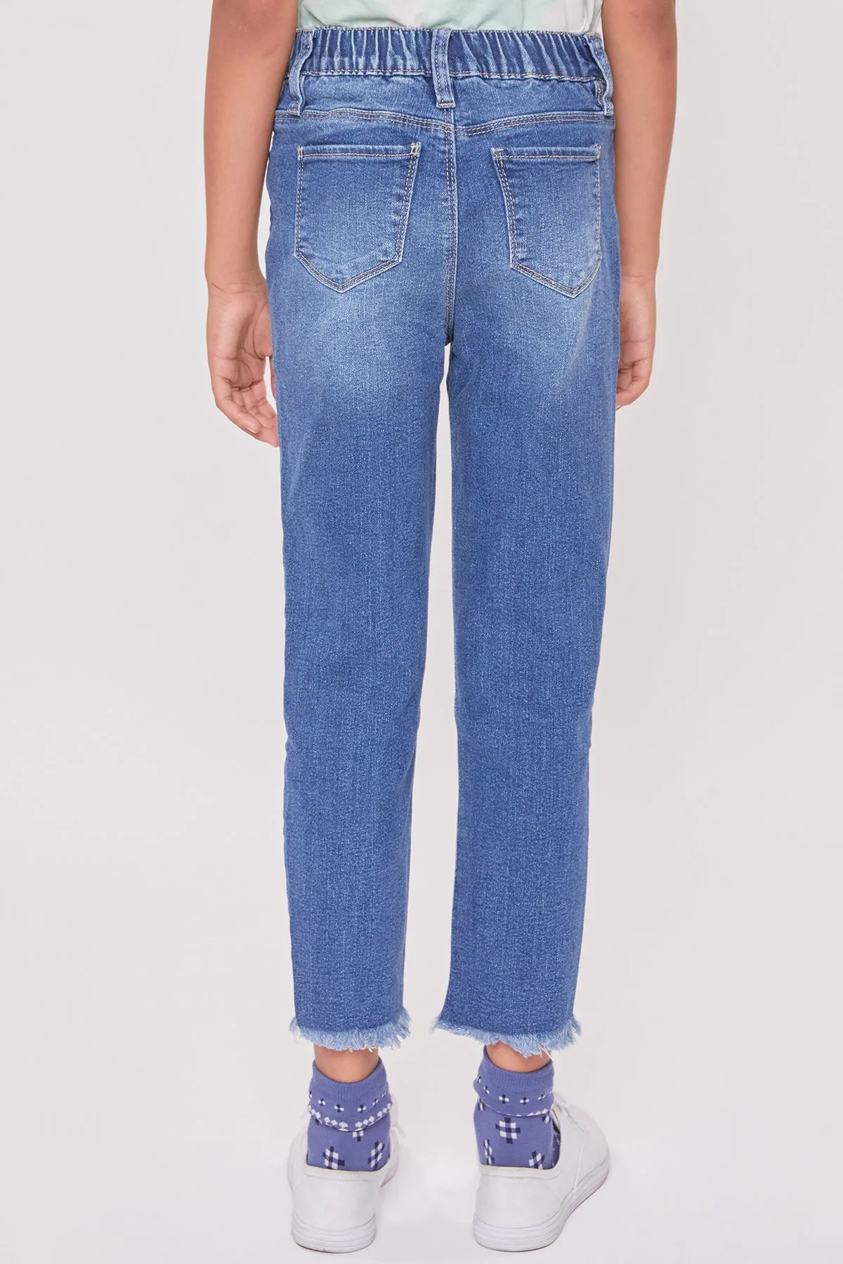 Girls Taylor High-Rise Relaxed Fit Destructed Fray Hem Ankle Jean 12 Pack