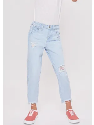 Girls Taylor High-Rise Relaxed Fit Destructed Fray Hem Ankle Jean 12 Pack