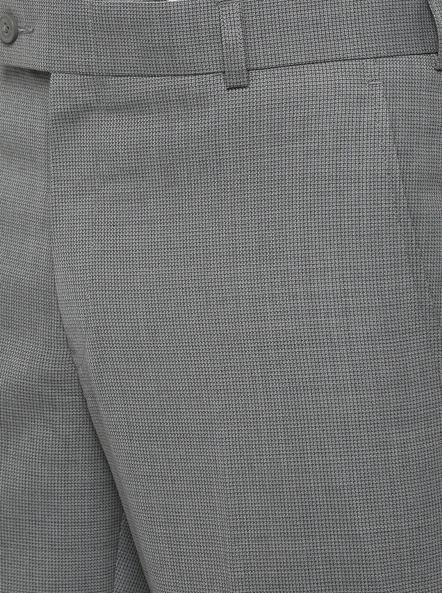 Grey Solid Slim Fit Formal Trouser | JadeBlue
