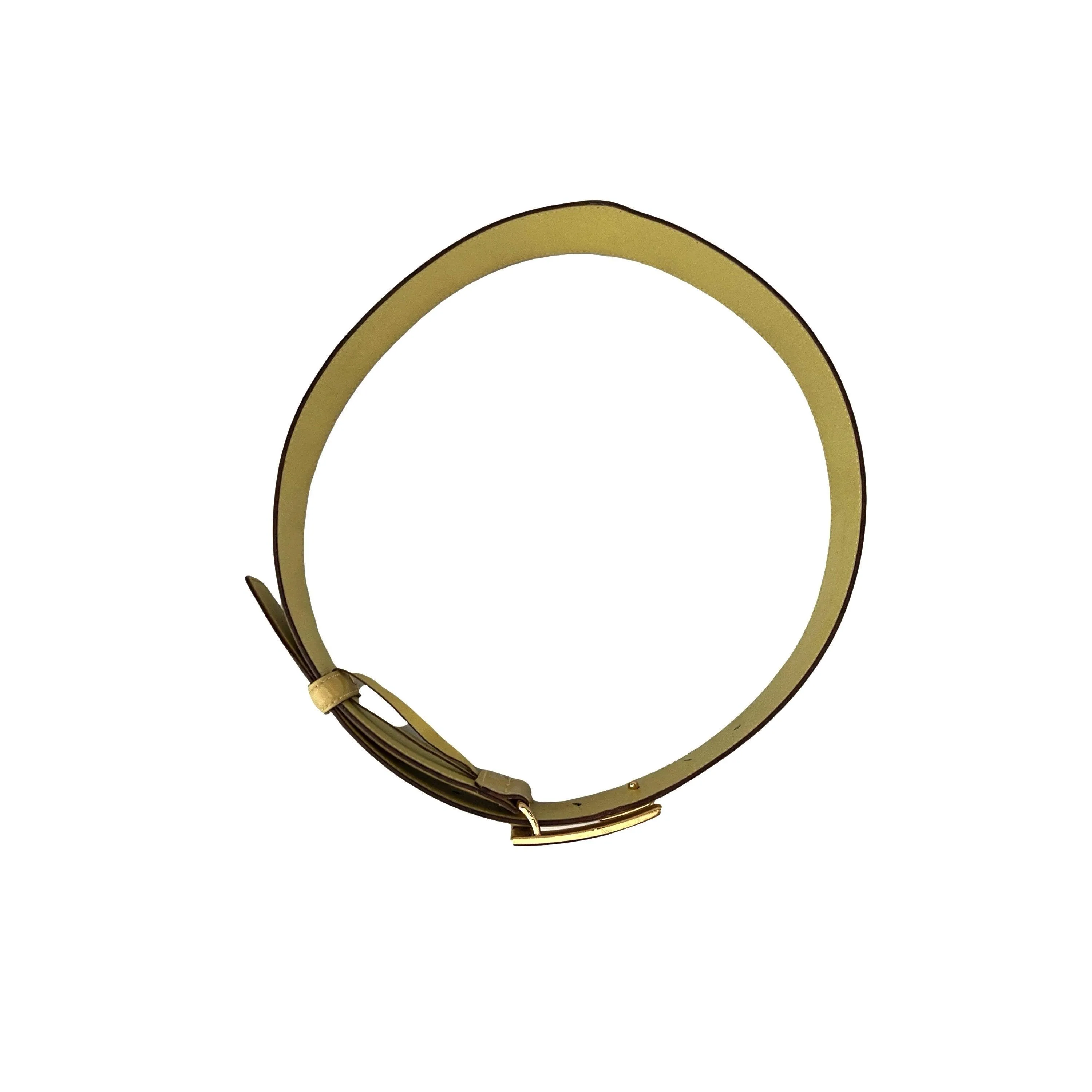 Gucci Yellow Patent Jumbo Leather Belt