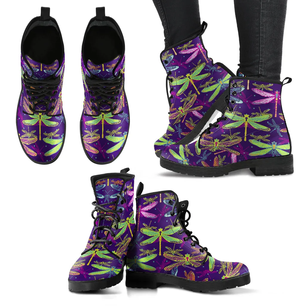 Handcrafted Dragonfly Pattern 4 Boots